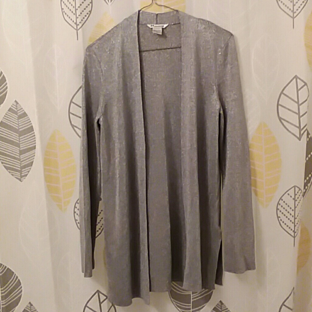 Nycard Collection Gray & Silver Open Front Cardi S